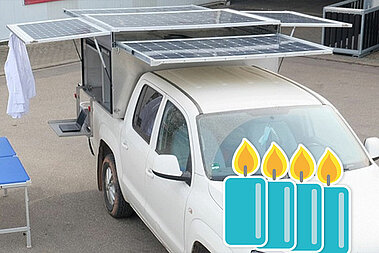 Ein Solarbetriebener Rettungswagen