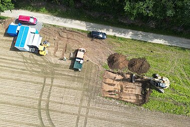 Baggerarbeiten aus der Vogelperspektive 