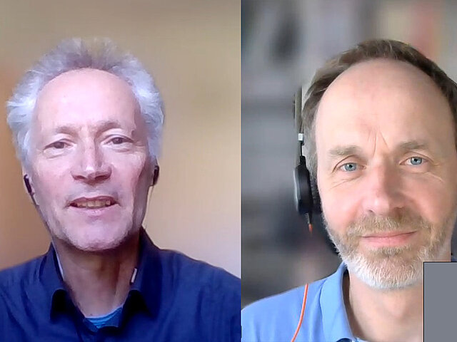 Lothar Schulze und Michael Herr in einem Videogespräch.