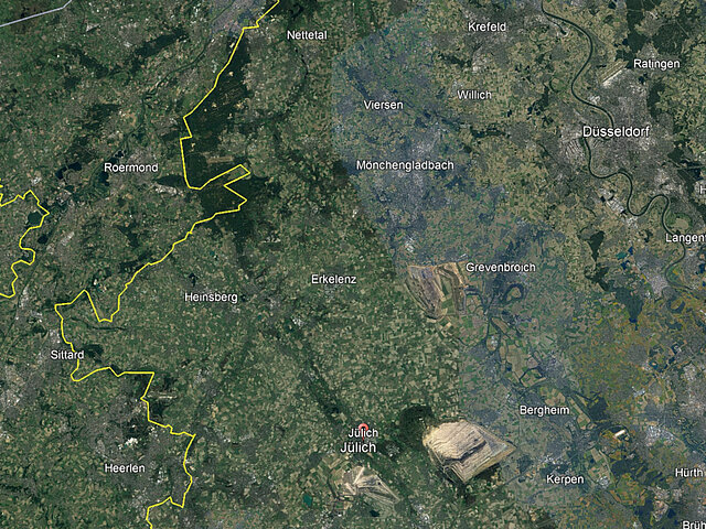 Übersichtskarte über den Kreis Jülich.
