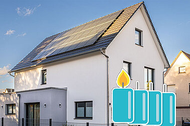 Eine private Solaranlage auf einem Hausdach.