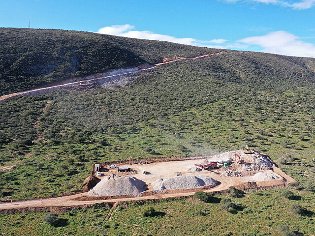 "A new road is being built from the foot of the mountain to its peak for the delivery of large components.