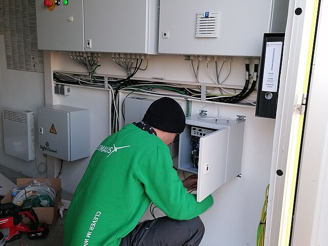 Installation des Fleximaus-Systems in einer WEA.