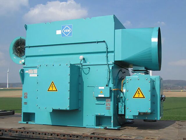 Nahaufnahme eines Generators, noch nicht in der Gondel eingebaut wurde.