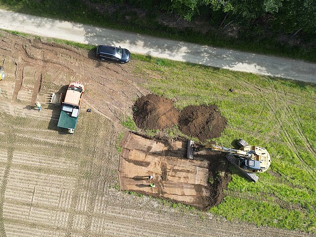 Baggerarbeiten aus der Vogelperspektive 